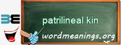 WordMeaning blackboard for patrilineal kin